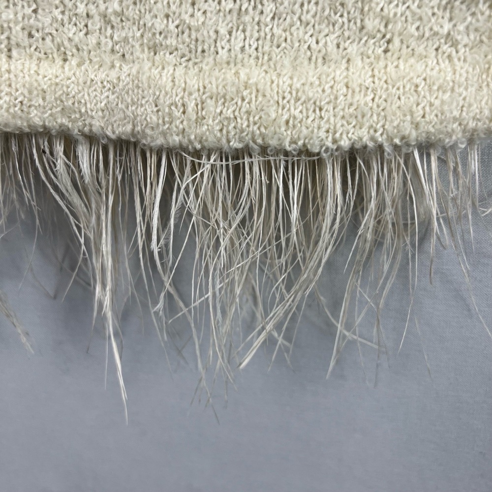 Kensie Sweater Womens Medium Pullover Textured Fringed Trim Long Sleeve - Picture 3 of 14